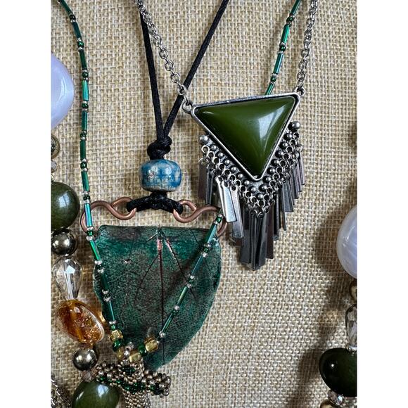 Shades of Green and Turqouise Vintage to Modern Costume Jewelry - Picture 11 of 16